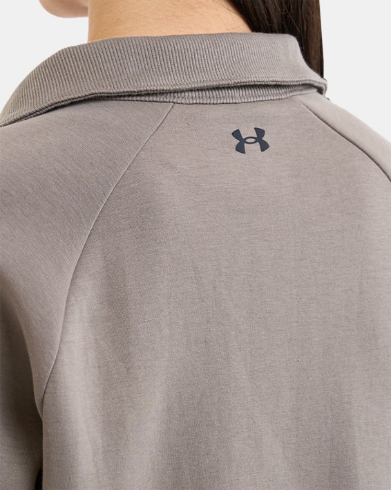 Women's UA Unstoppable Fleece Rugby Crop in Brown image number 5